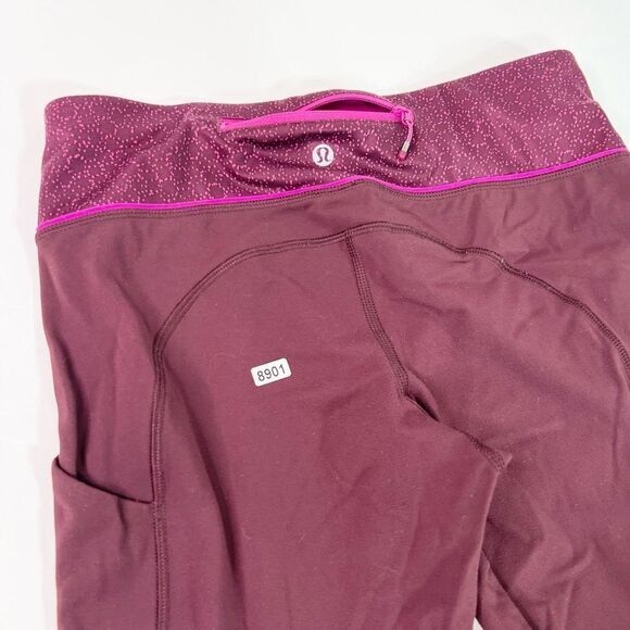 lululemon athletica Swift Speed Tight Leggings Womens 6 Burgundy Pink High Rise - Picture 11 of 13